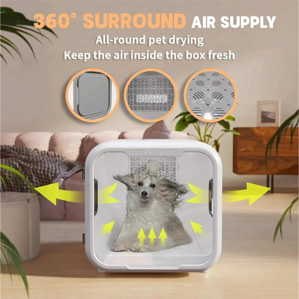 66L Pet Dog Hair Dryer Cat Ultraviolet Sterilization Drying Box Automatically Mute Noise Pet Hair Dryers for Cat Puppies