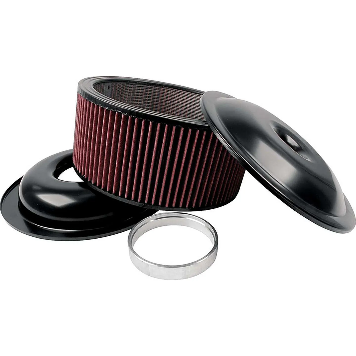 Allstar Performance 14" Air Cleaner Kit With Washable Element - 6" - Black