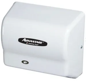 AMERICAN DRYER® AD90-M Advantage AD® HAND DRYER - Steel White Auto Universal Voltage