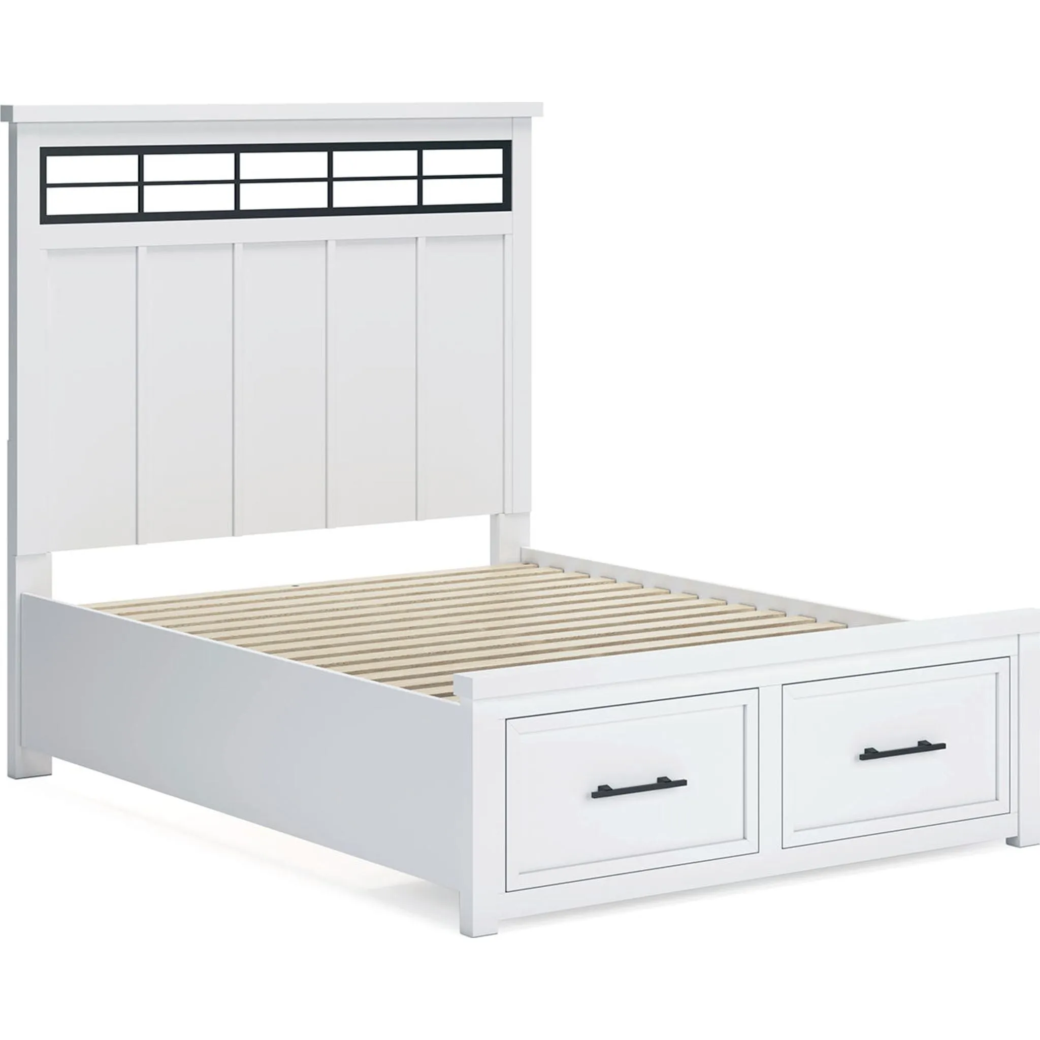 Ashbryn Queen Storage Bed - White/Natural