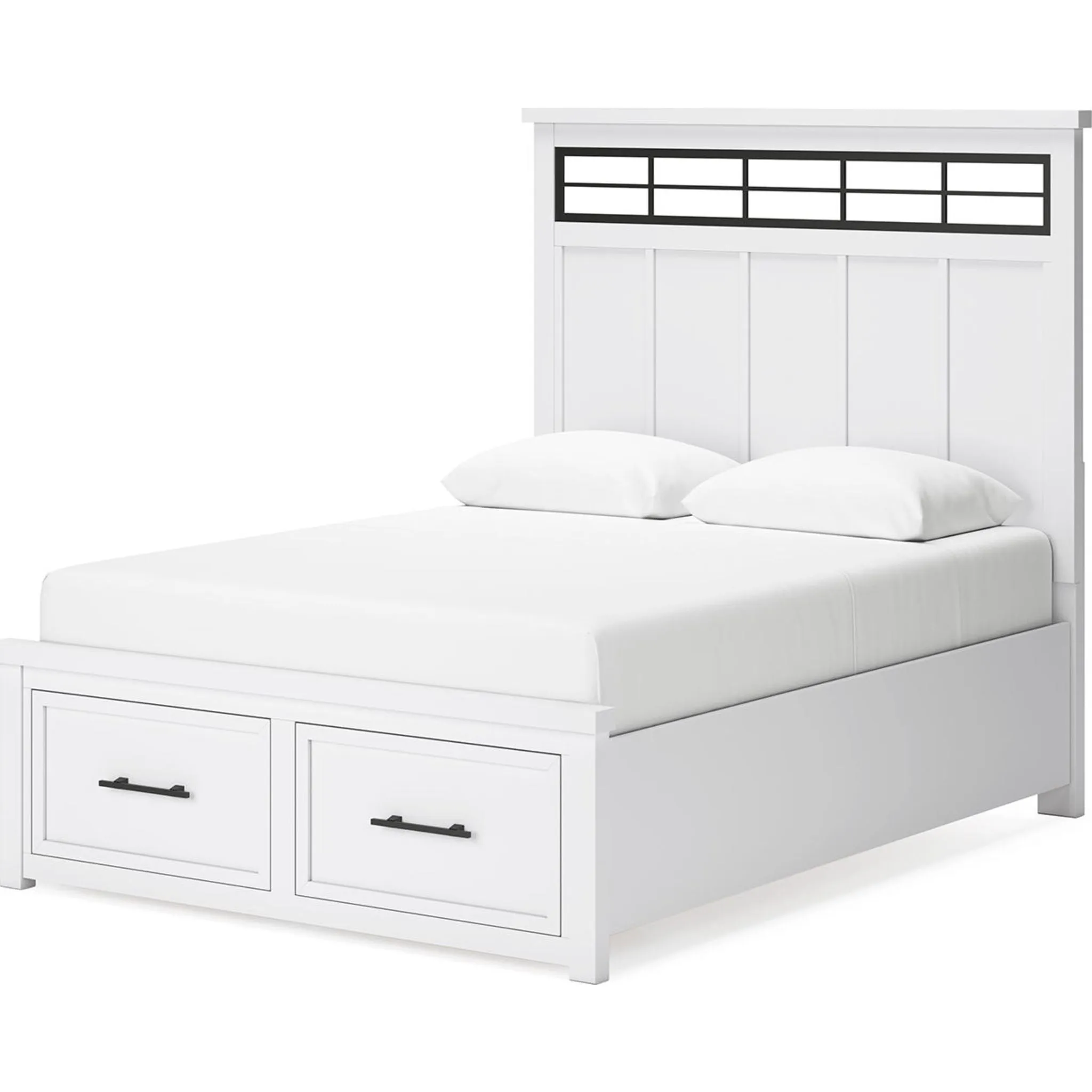 Ashbryn Queen Storage Bed - White/Natural