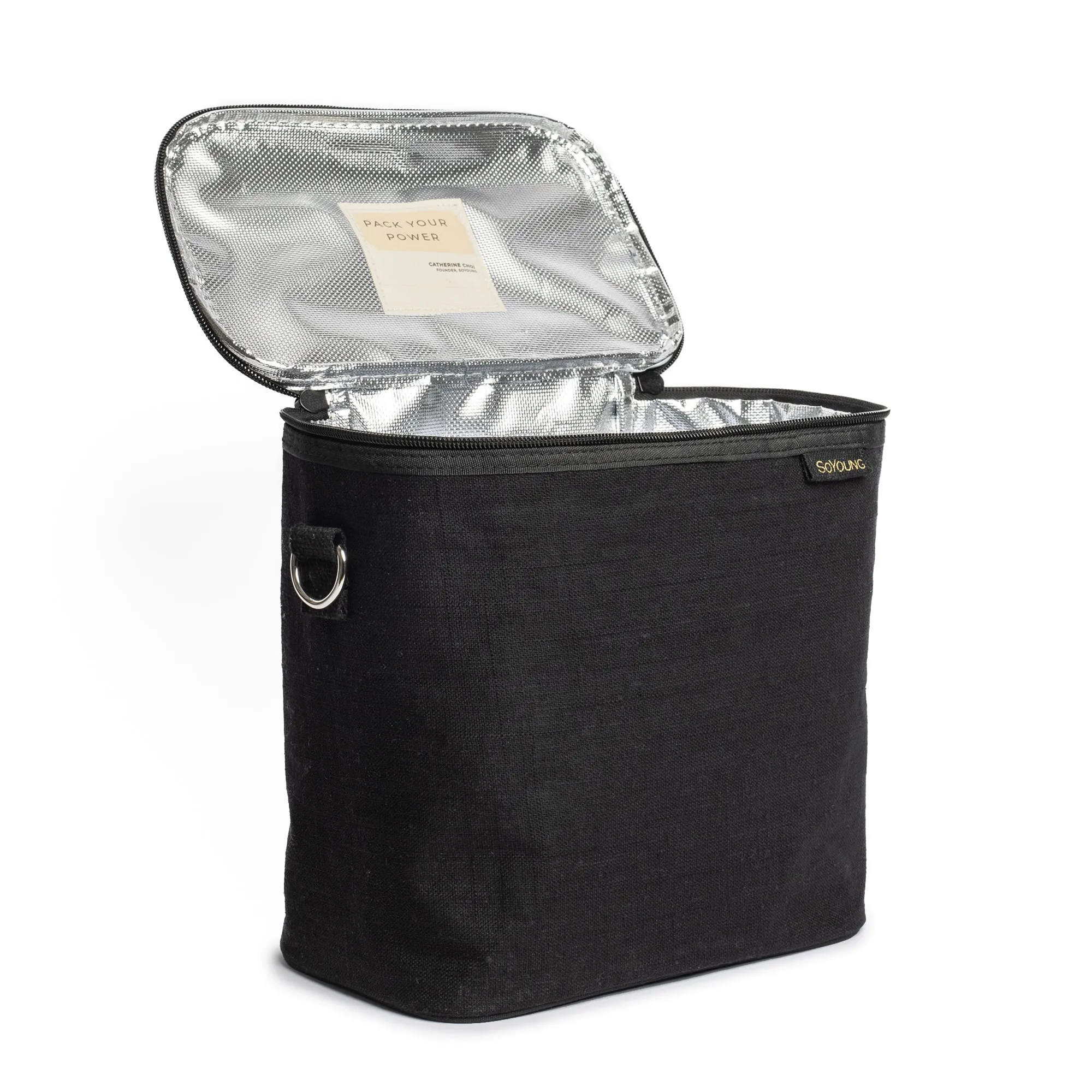 Black Linen Lunch Poche