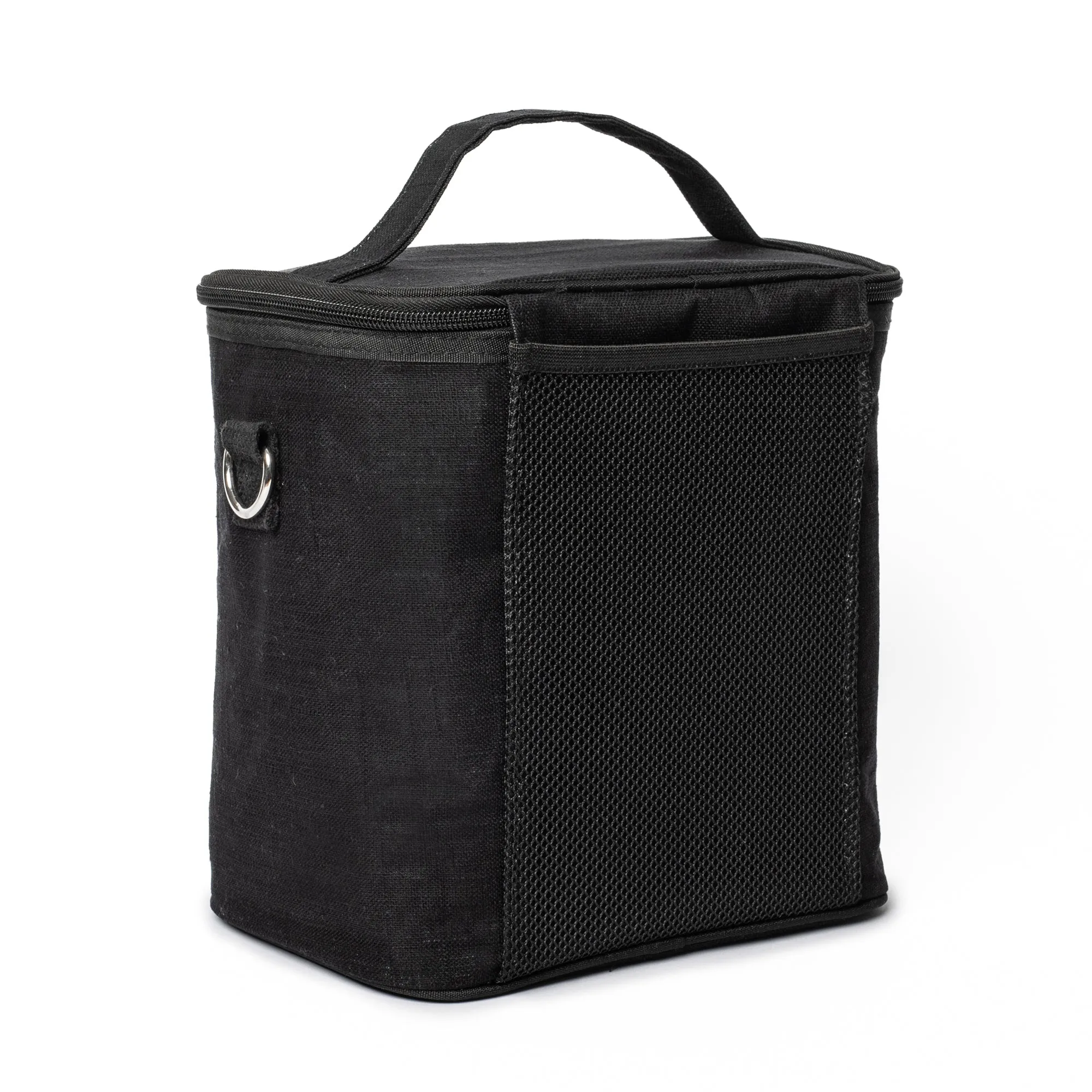 Black Linen Lunch Poche