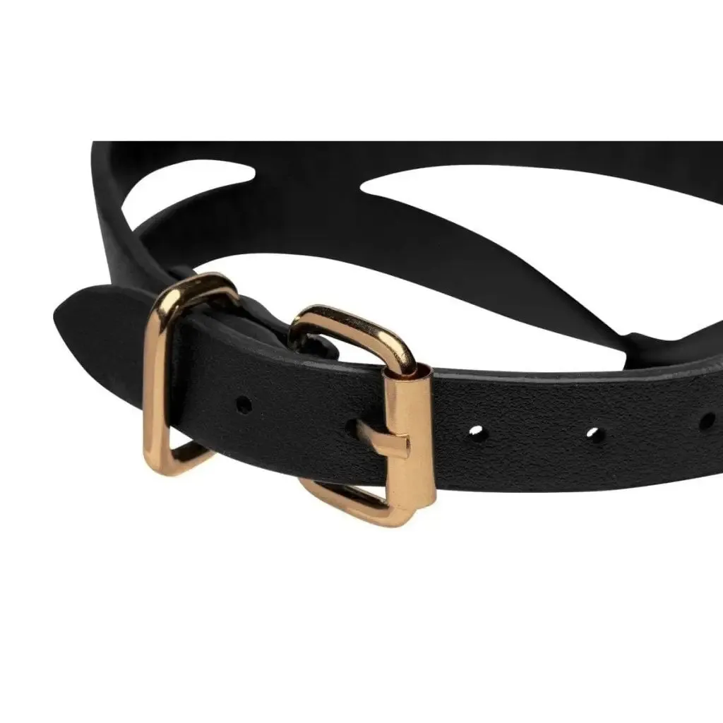 Bondage Baddie Black And Gold Collar With O-ring