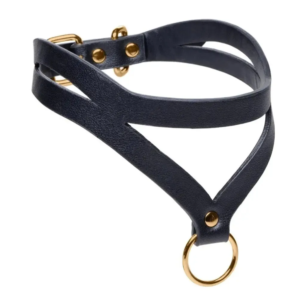 Bondage Baddie Black And Gold Collar With O-ring