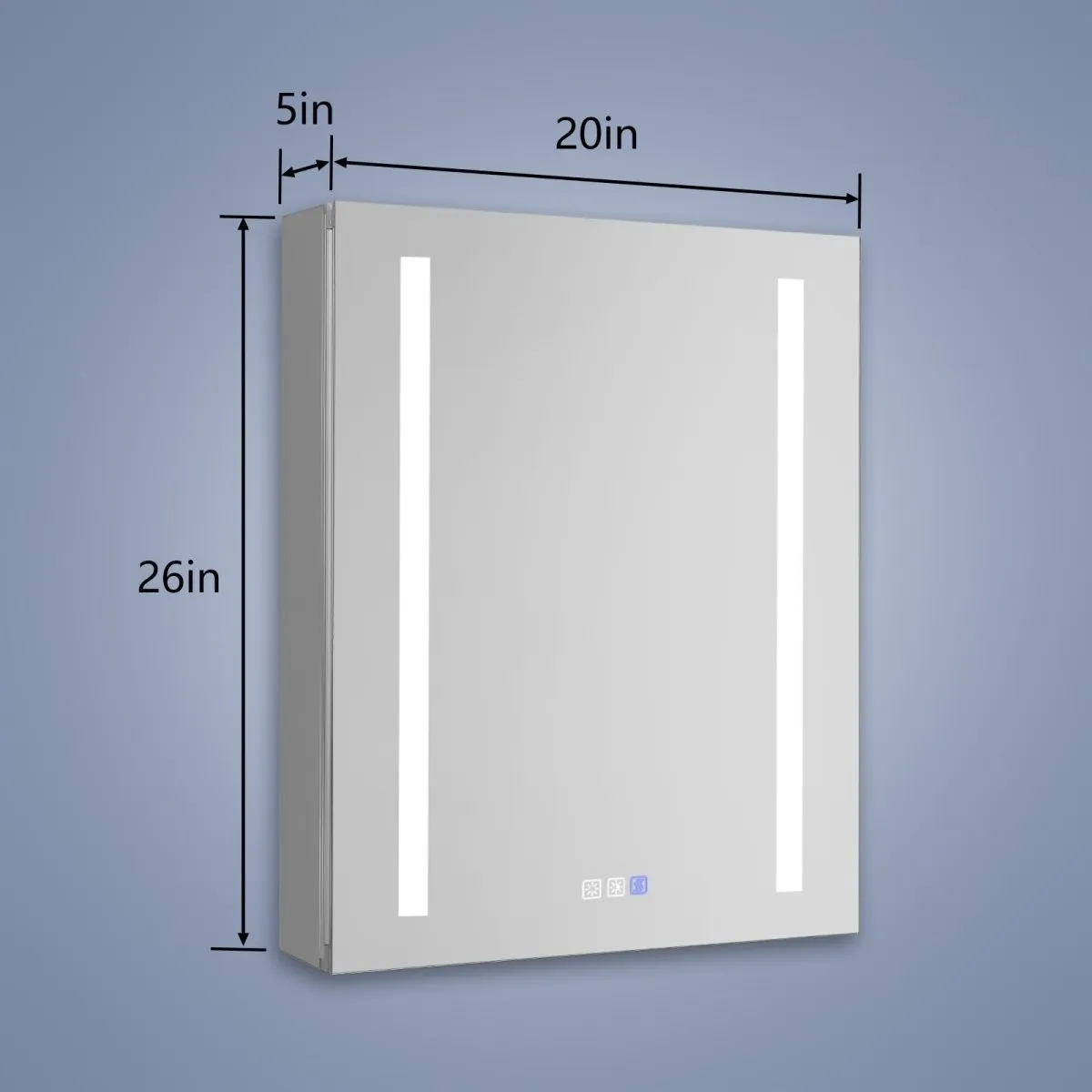 Boost-M1 20 in. W x 26 in. H inch Recessed or Surface Mount Framed Aluminum Medicine Cabinet Adjustable Shelves,Hinge on the Right