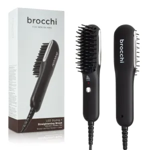 Brocchi LED Hair Straightening Brush Anti-Frizz Ceramic Heat Ergonomic Design