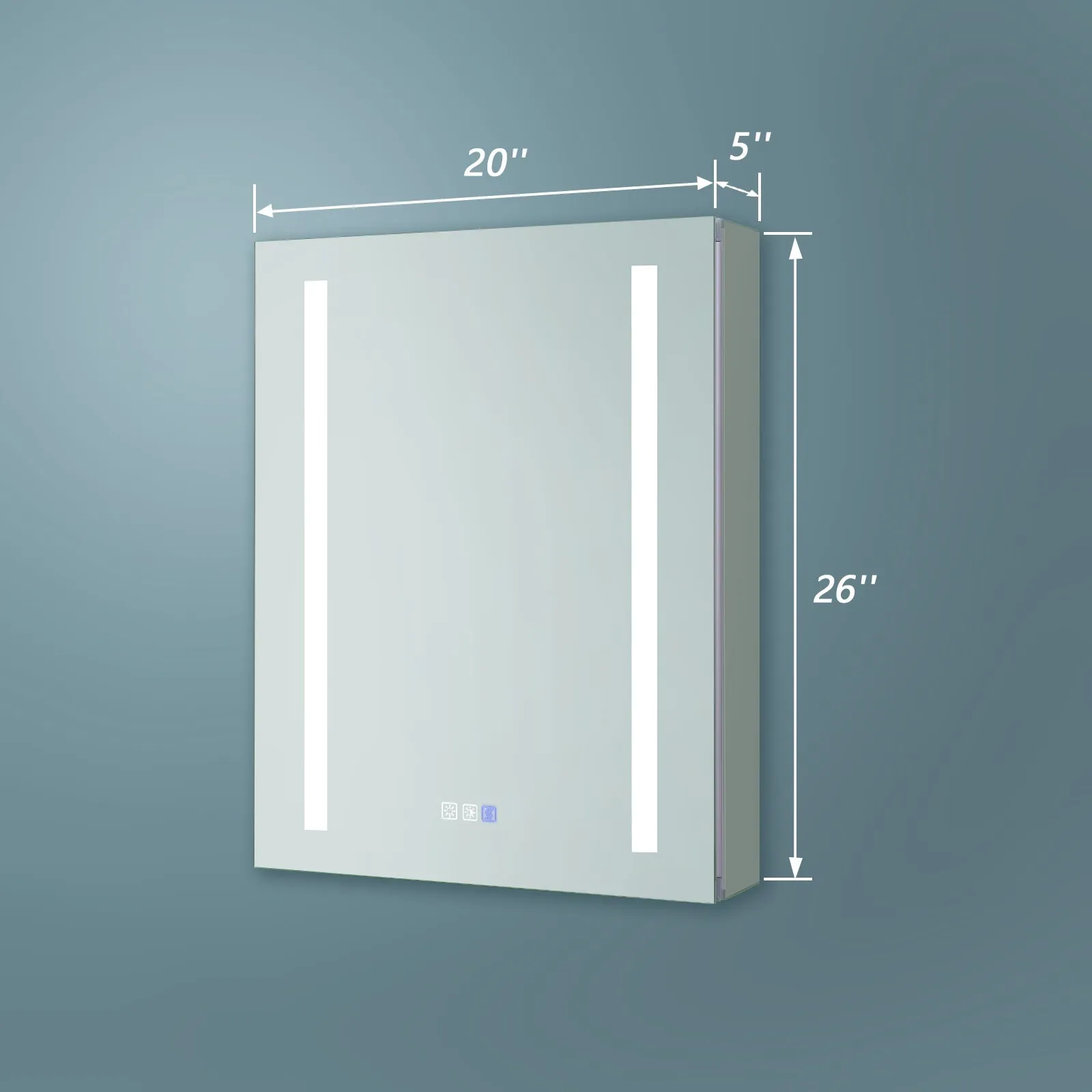 CAD 20 in. W x 26 in. H Medium Rectangular Silver Aluminum Recessed/Surface Mount Medicine Cabinet with Mirror