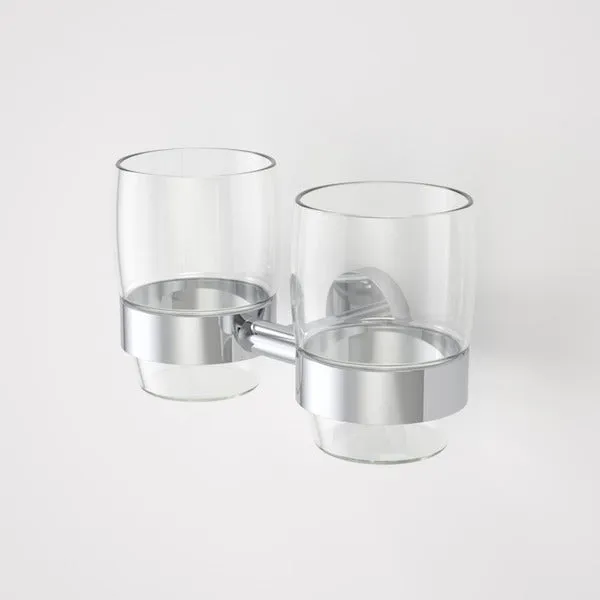 Caroma Cosmo Metal Double Tumbler Holder Chrome