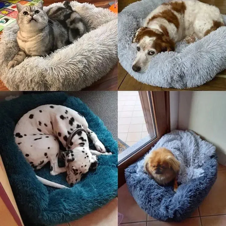 Cozy Plush Pet Bed for Dogs and Cats - Available in Multiple Sizes and Colors