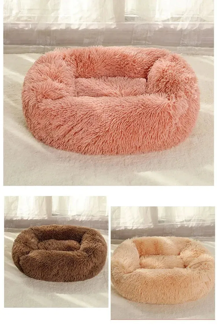 Cozy Plush Pet Bed for Dogs and Cats - Available in Multiple Sizes and Colors