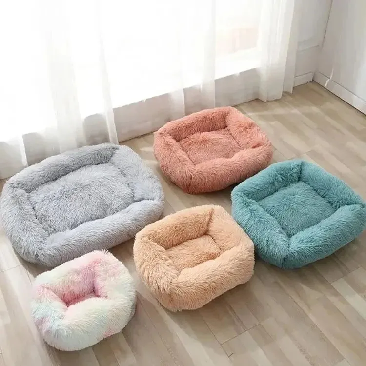 Cozy Plush Pet Bed for Dogs and Cats - Available in Multiple Sizes and Colors