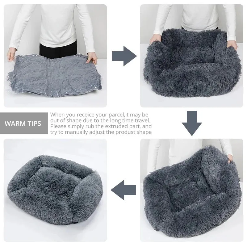 Cozy Plush Pet Bed for Dogs and Cats - Available in Multiple Sizes and Colors