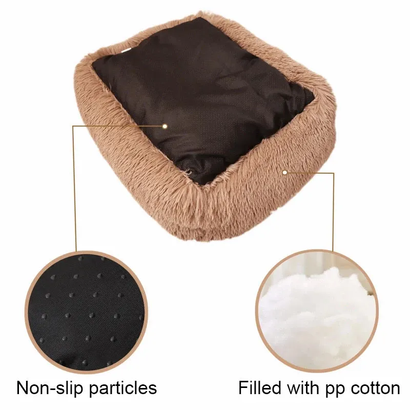 Cozy Plush Pet Bed for Dogs and Cats - Available in Multiple Sizes and Colors