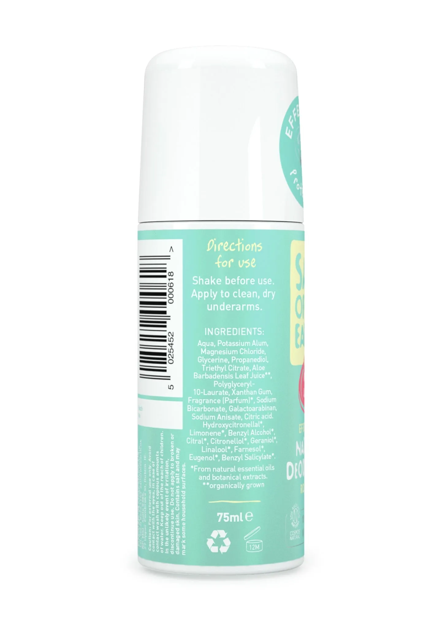 Crystal Deodorant, Roll-on, Melon & Cucumber, 75 ml