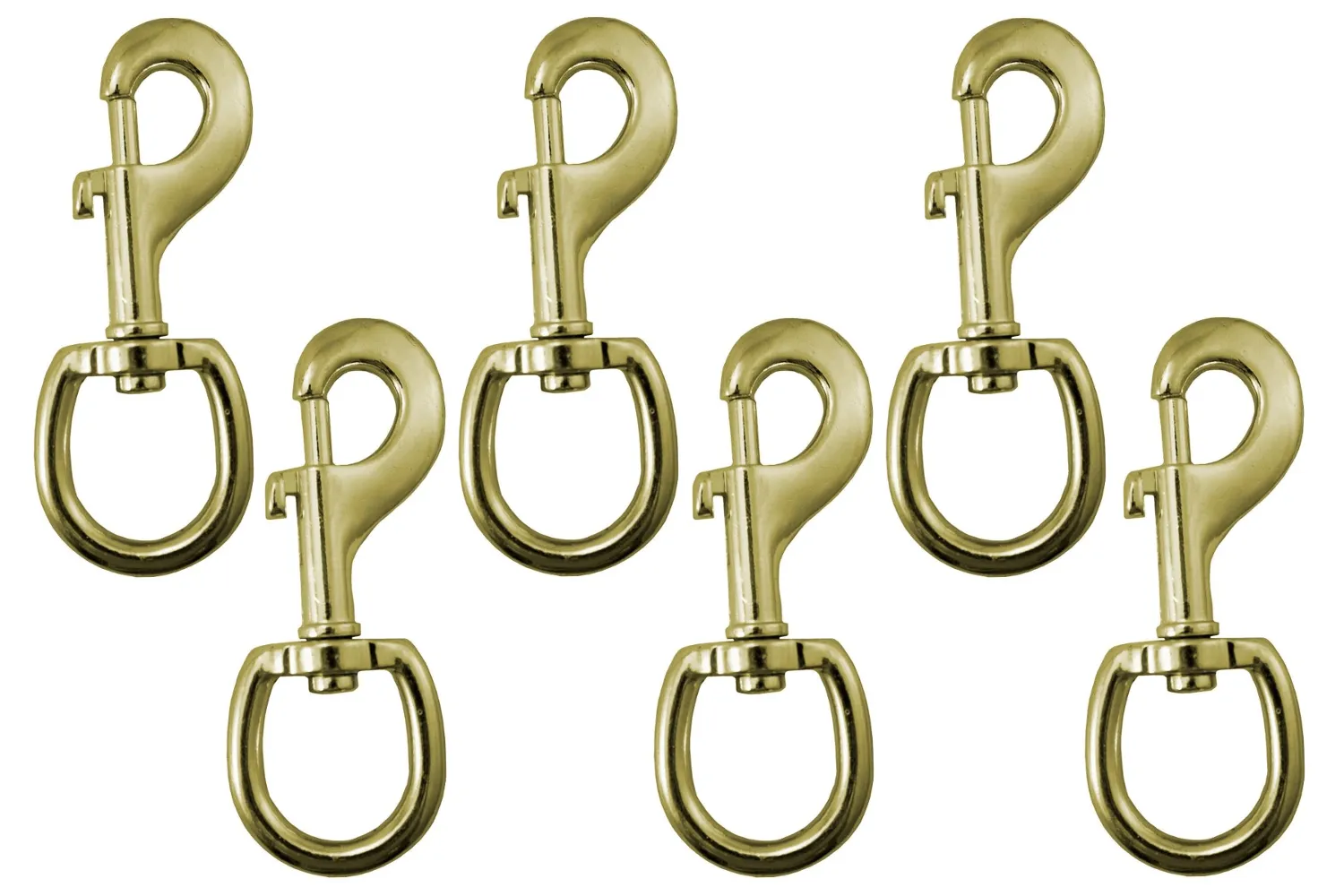 Derby Originals Premium 4" Brass Round Eye Bolt Snaps - Ideal for Use in the Barn, Pasture, Home, or Garage