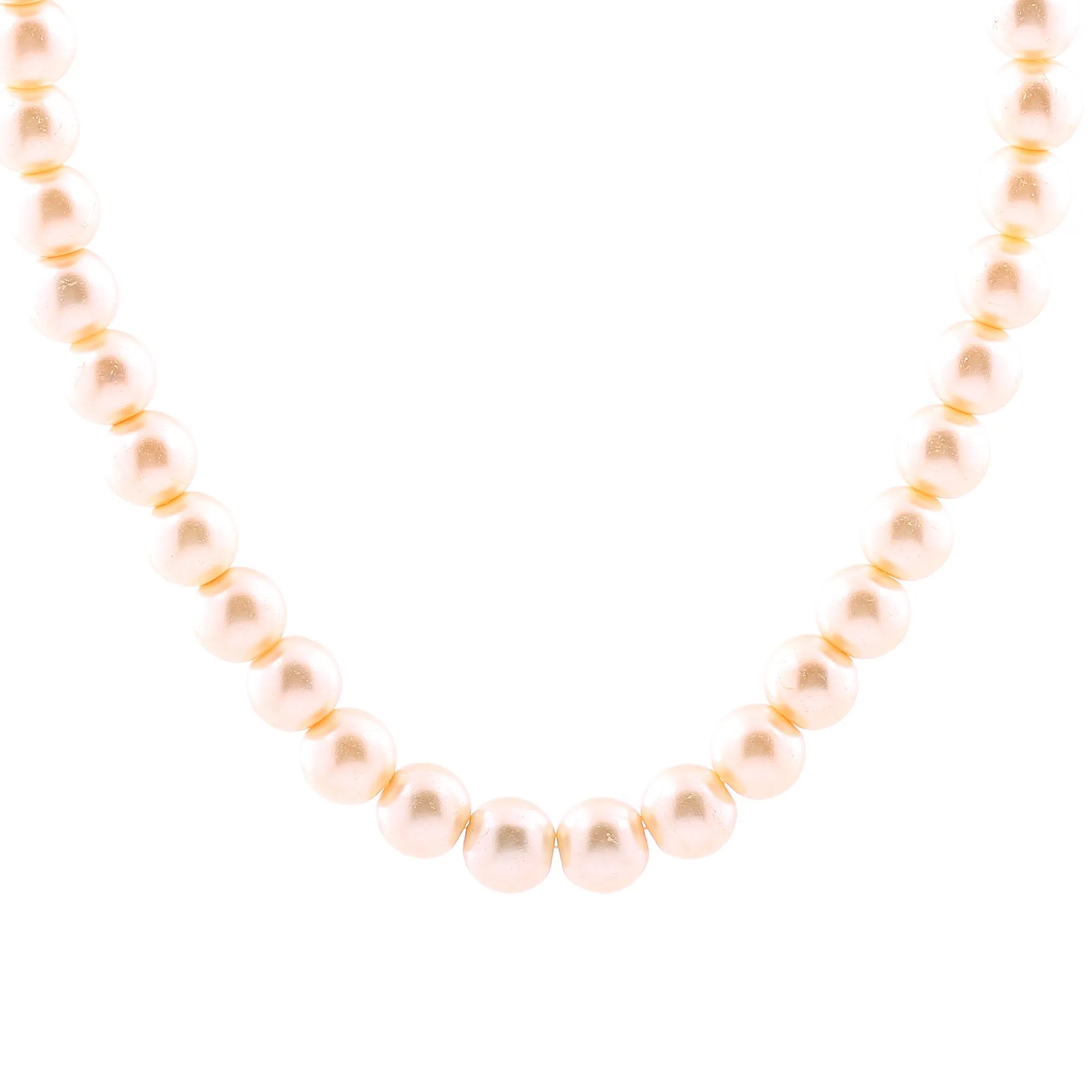 Estele Gold Plated - Creamy Pearl Single Line Necklace for Women