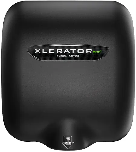 Excel Dryer XLERATOR® XL-SP-ECO (XL-BL-ECO) Hand Dryer (No Heat) - Special Color MATTE BLACK on Zinc Alloy High Speed Automatic Surface-Mounted