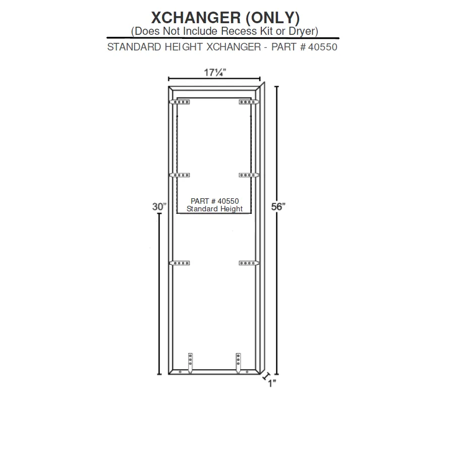 Excel Dryer XLERATOR®40550 XChanger (Only) Brushed Stainless Steel Standard Height (40502 Recess Kit NOT INCLUDED)