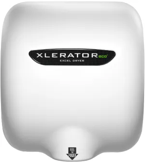 Excel Dryer XLERATOReco® XL-W-ECO (No Heat) Hand Dryer - White Epoxy on Zinc Alloy High Speed Automatic Surface-Mounted