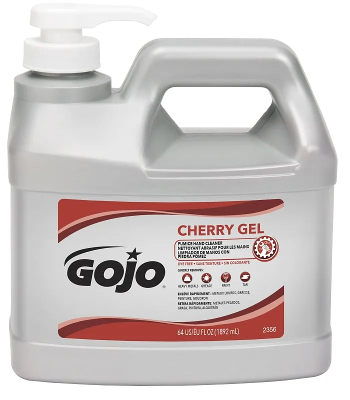 Gojo 2356-04 Hand Cleaner, Gel, Red, Cherry, 0.5 gal, Bottle :EA: QUANTITY: 4