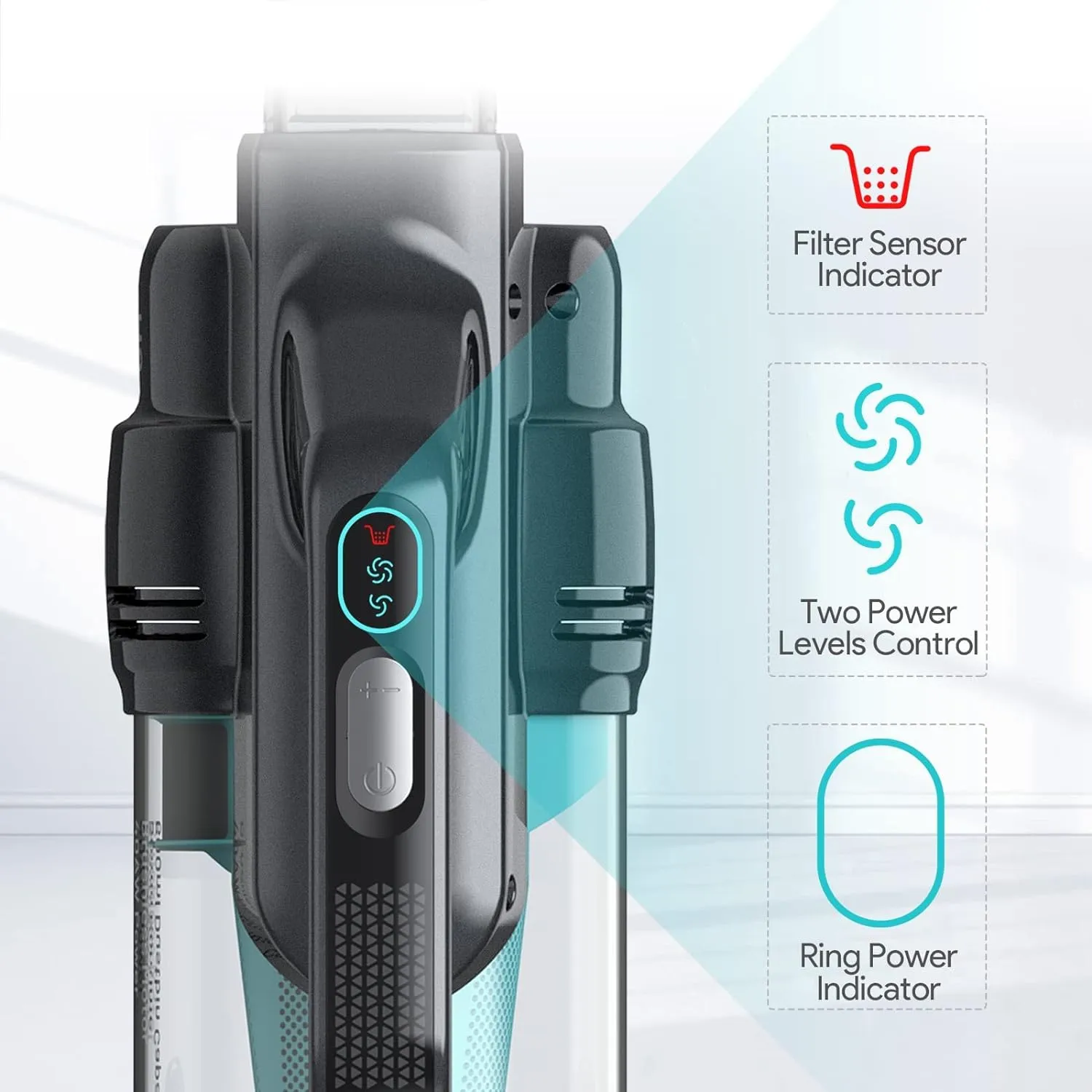 H9 Pro Handheld Vacuum Cleaner, Extra-Long Crevice Tool, 40AW/13kPa Surging Suction, LED Display & Light