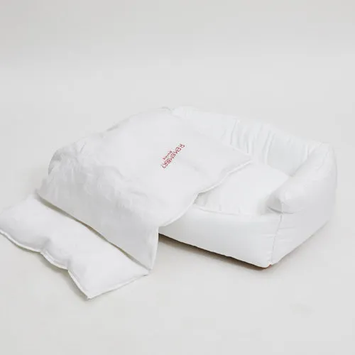 italian linen cotton boom bed - blanc