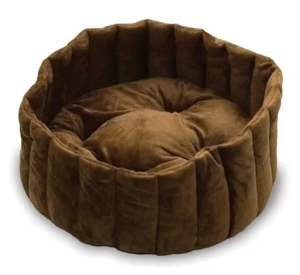 K&H Pet Products Kitty Kup Bed Large Tan / Mocha 20″ x 20″ x 7″ – KH3131