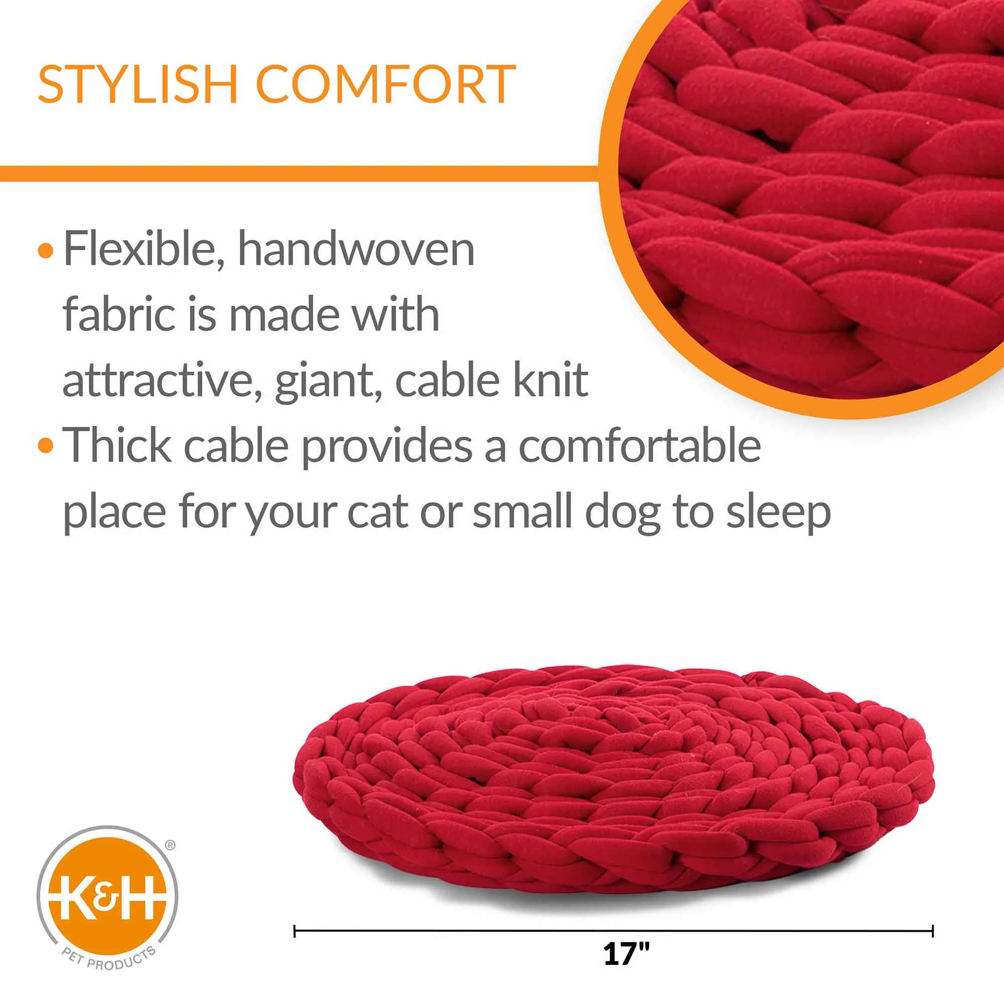 K&H Pet Products Knitted Pet Bed, 17"