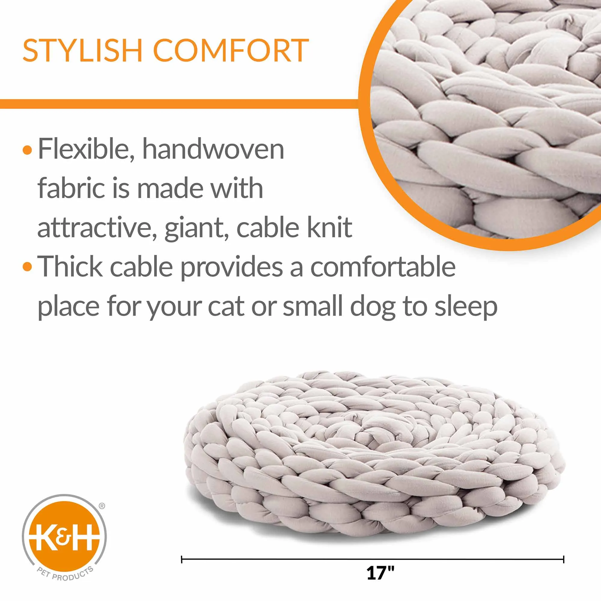 K&H Pet Products Knitted Pet Bed, 17"