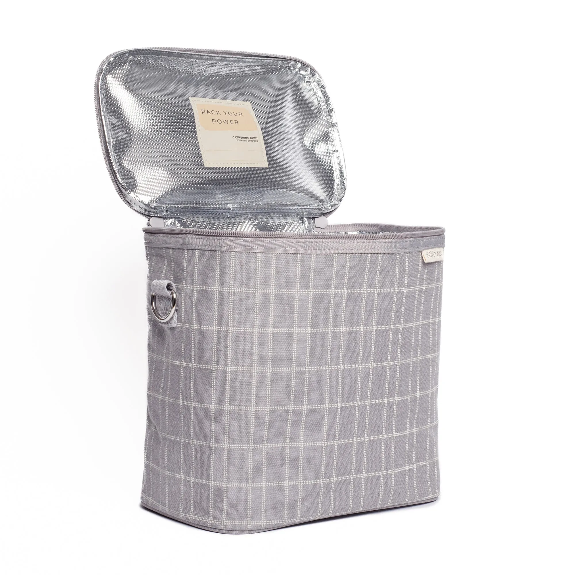 Light Grey Grid Lunch Poche