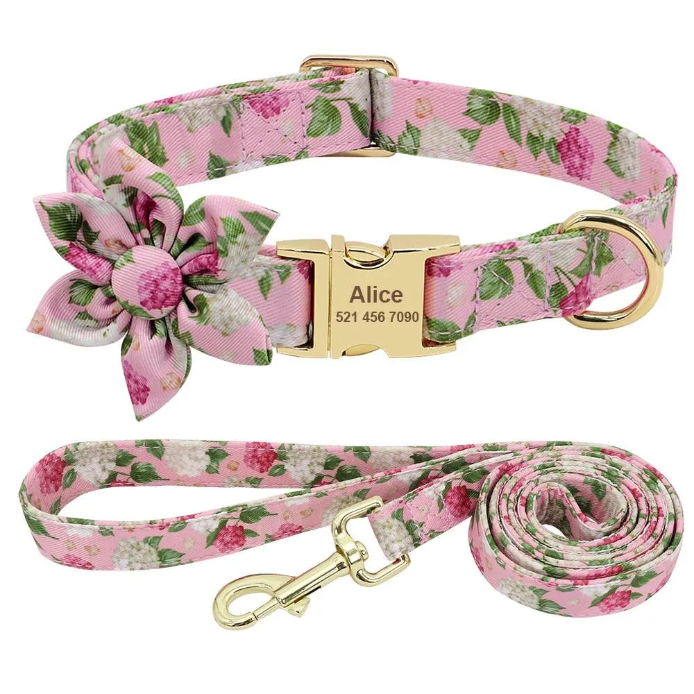 Lil' Bloomers Personalized Pet Collar and Leash