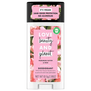 Love Beauty and Planet Deodorant, Murumuru Butter and Rose, 2.95 Oz