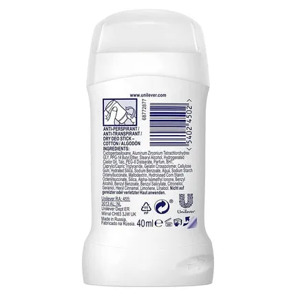 Motionsense Cotton dry antiperspirant deodorant stick 40 ml, Rexona