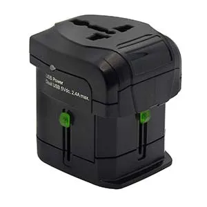 Multi-Nation Travel Adapter with Dual USB Charger (2.4A)