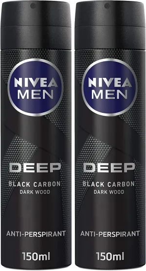 NIVEA MEN Antiperspirant Spray for Men, DEEP Black Carbon