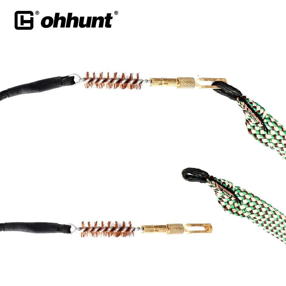 ohhunt .308 30-30 30-06 300 .303 7.62mm  Barrel Cleaner Kit Cord Rope Brass Bore Cleaner Gun Bore Brush