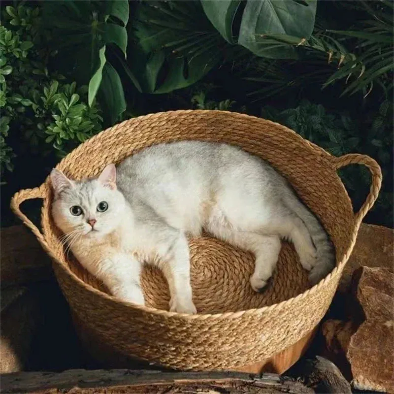 Rattan Woven Cat Bed – Four-Season Nest