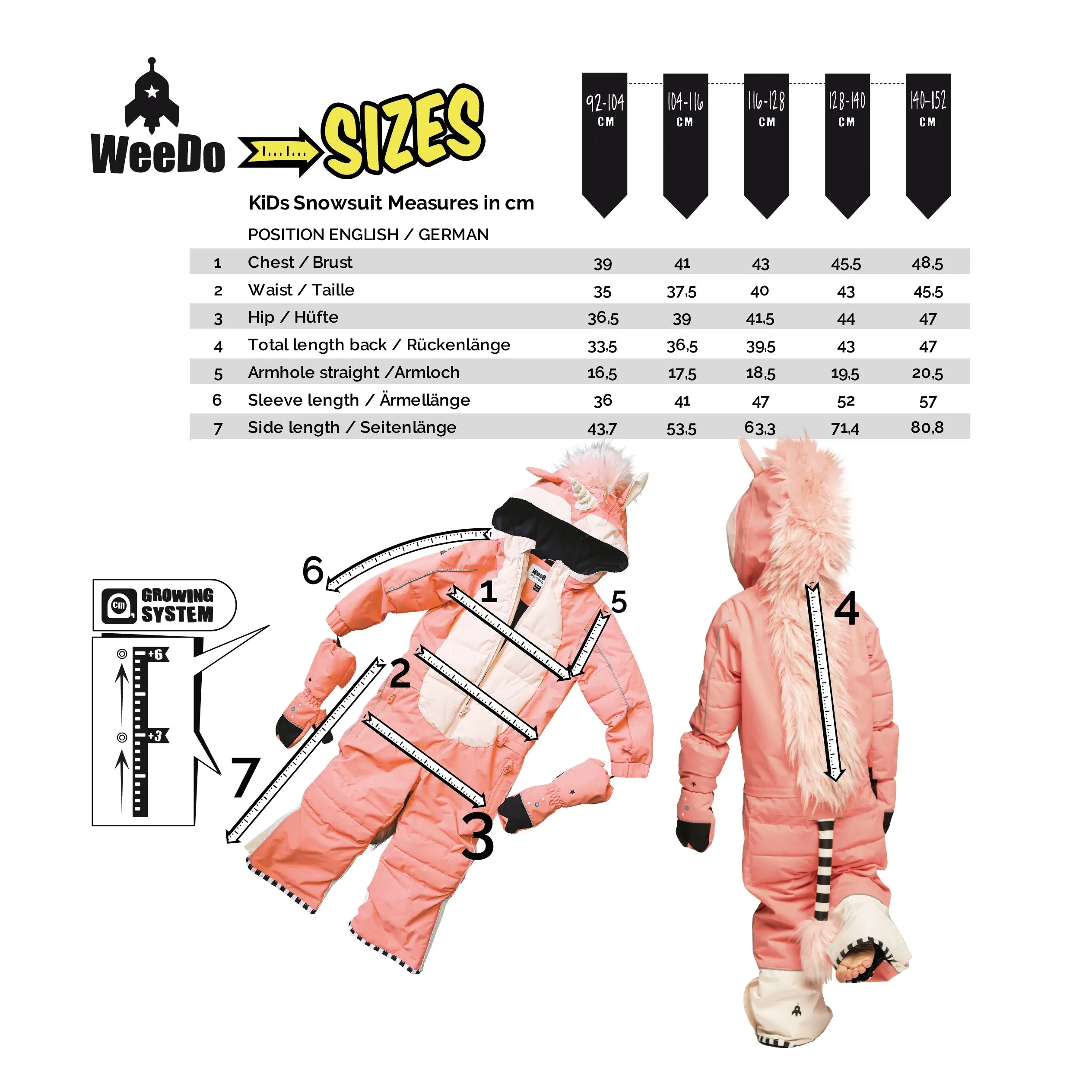 Weedo Kids Unicorn Snowsuit UNIDO GOLD